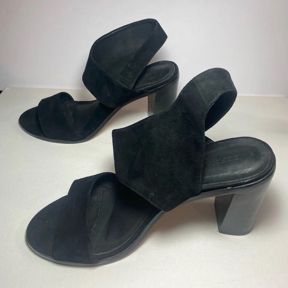 Bernardo Saks Fifth Avenue Black Suede Strap Heels